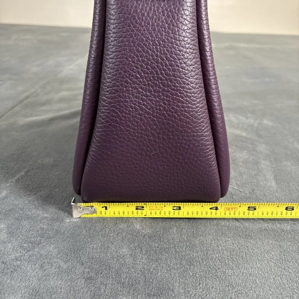 Dooney & Bourke Derby Dark Purple Pebble Leather Small Shoulder Bag Charity
